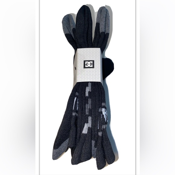 DC Crew Socks 5 Pair Men’s 6-12 Black Gray w/ Mixed Stripes & Logo Shoe Co Skate - Picture 5 of 12